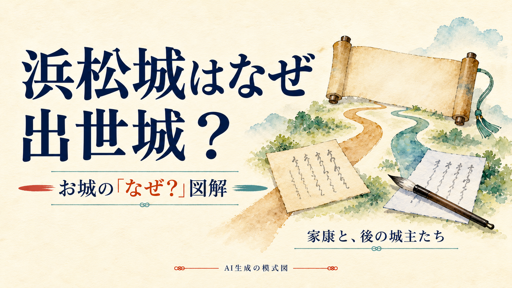 浜松城が出世城と呼ばれる理由を、二つの道と書状で象徴した表紙